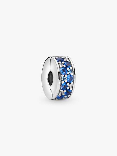 Kék pavé klip charm