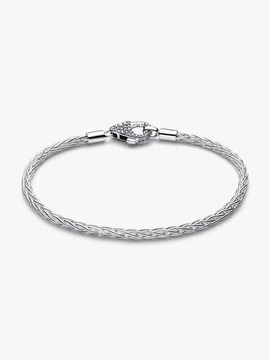 Pavé kapcsos rókafark láncos charm karkötő