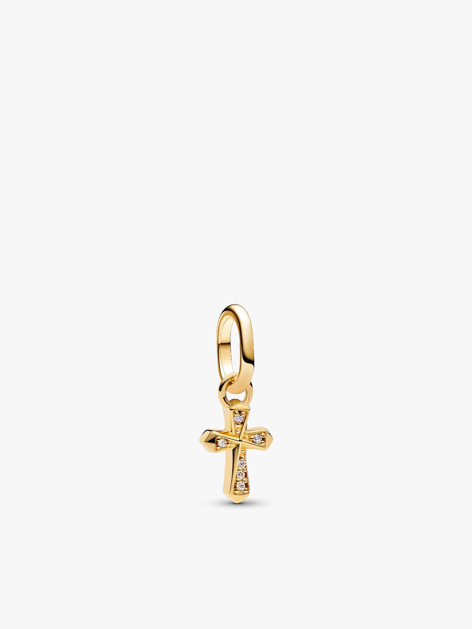 Szikrázó kereszt mini függő charm