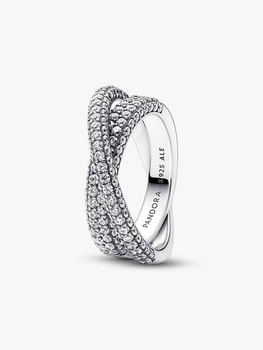 Pandora Timeless Összefonódó pavé karikagyűrű