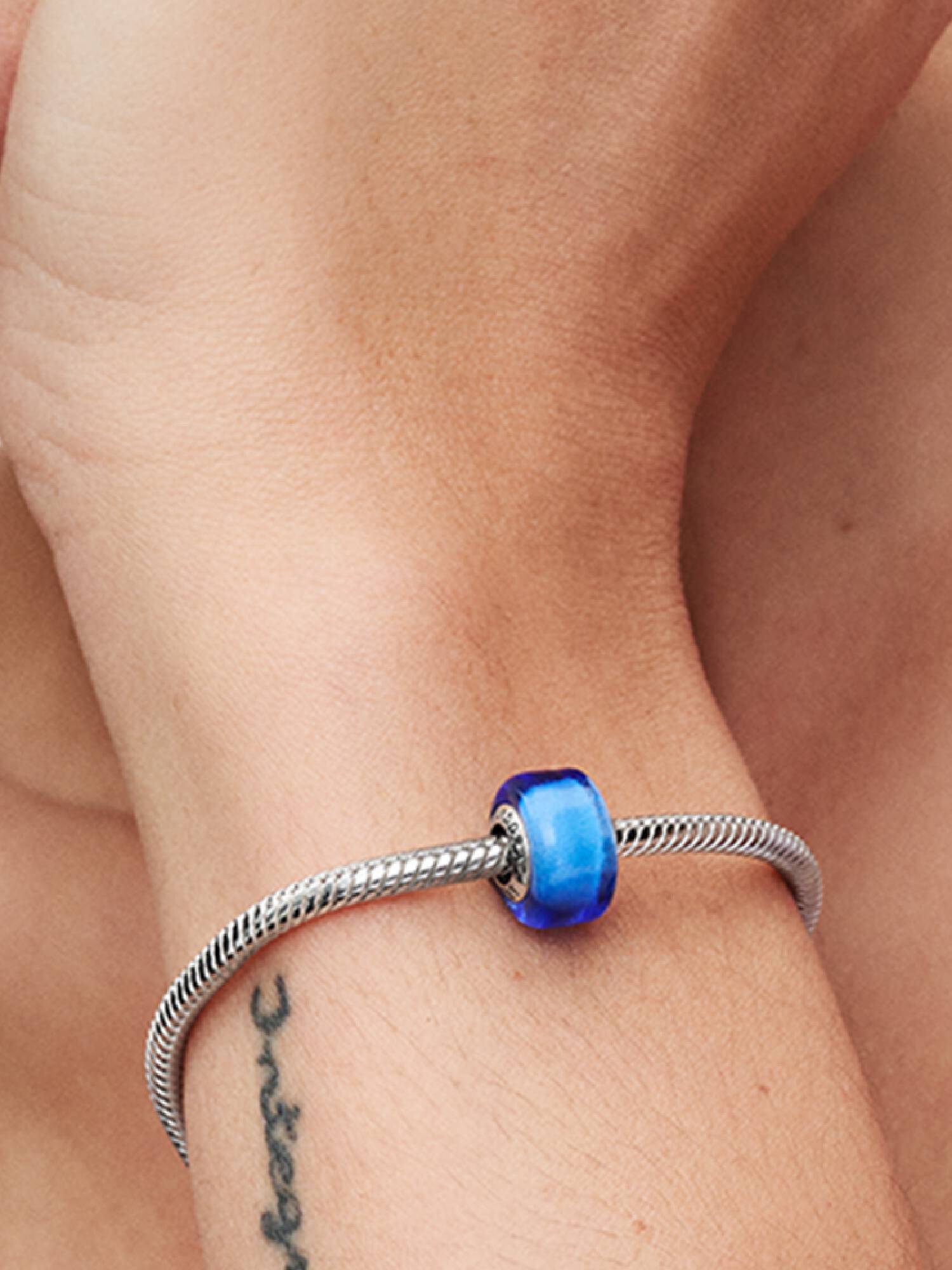 Kék mini muranói üveg charm