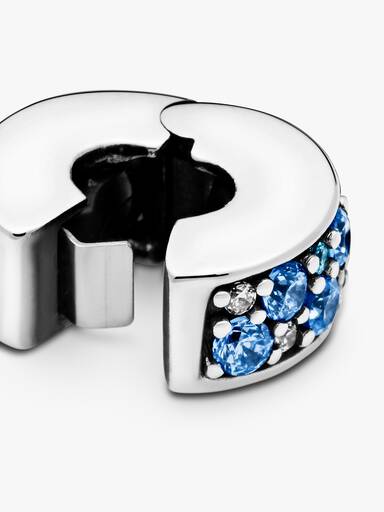 Kék pavé klip charm