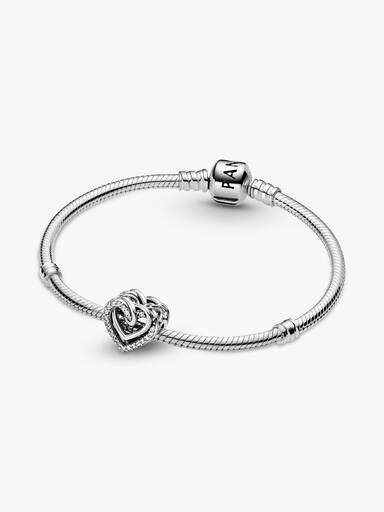 Szikrázó összefonódó szívek charm