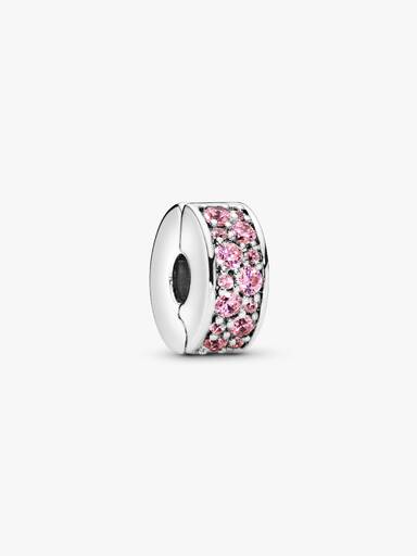 Rózsaszín pavé klip charm