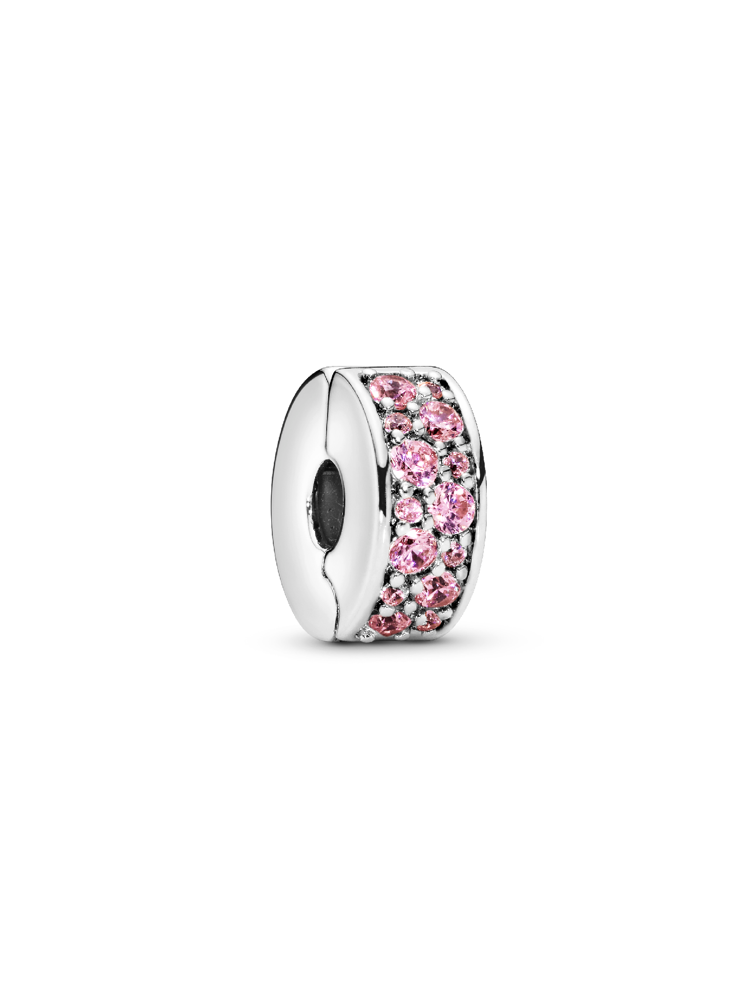 Rózsaszín pavé klip charm