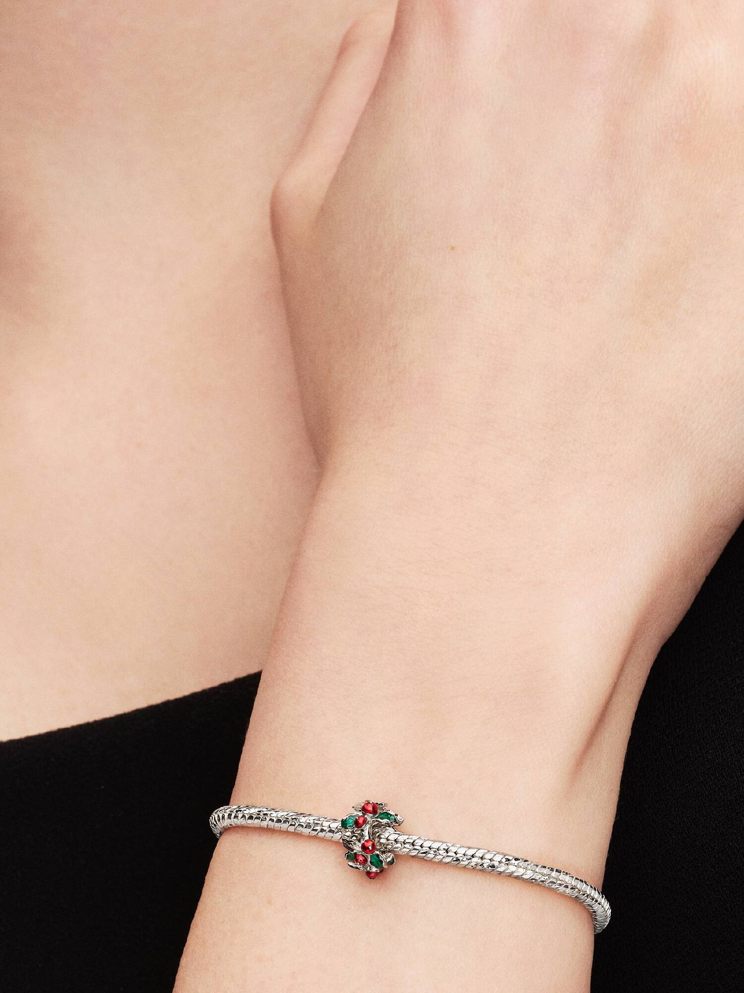 Karácsonyi magyal charm, Platina bevonat 