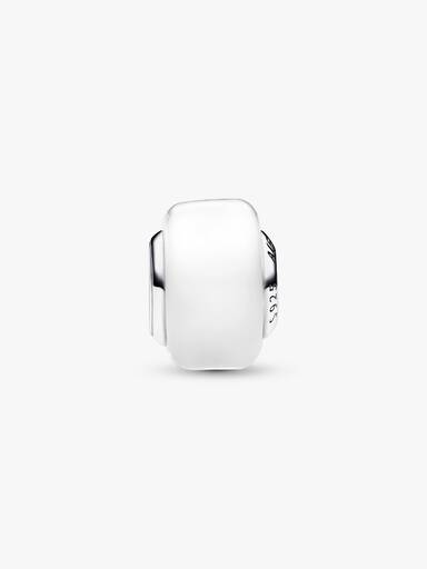 Fehér mini muranói üveg charm