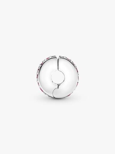 Rózsaszín pavé klip charm