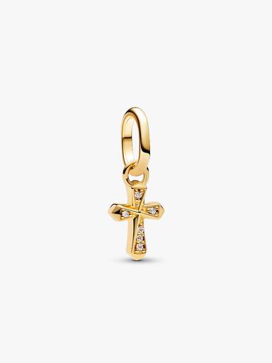 Szikrázó kereszt mini függő charm