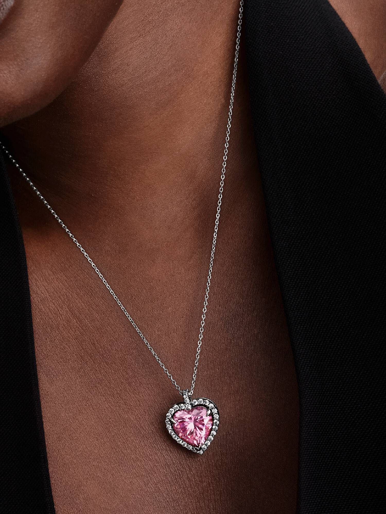Rózsaszín glória szív collier nyaklánc
