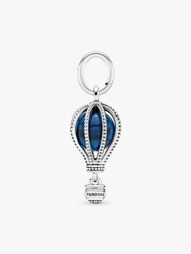 Kék hőlégballon charm