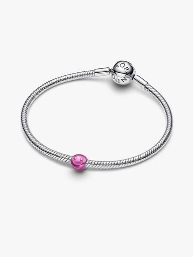 Rózsaszín mosolygó arc mini charm