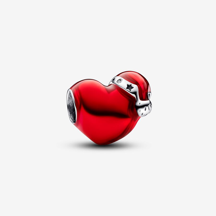 Metálpiros karácsonyi szív charm image number 0