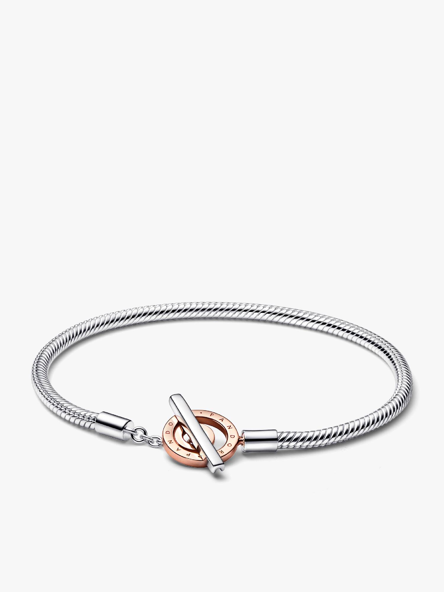 Pandora Signature kéttónusú T-kapcsos kígyólánc karkötő