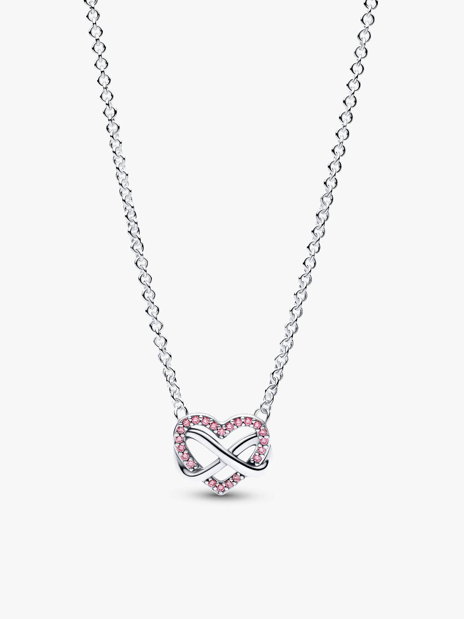 Szikrázó rózsaszín végtelenjel szív collier nyaklánc