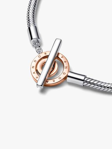 Pandora Signature kéttónusú T-kapcsos kígyólánc karkötő