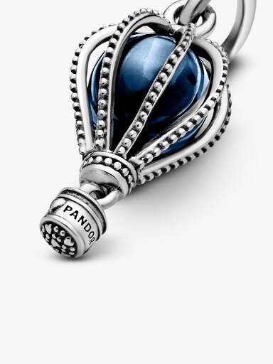 Kék hőlégballon charm