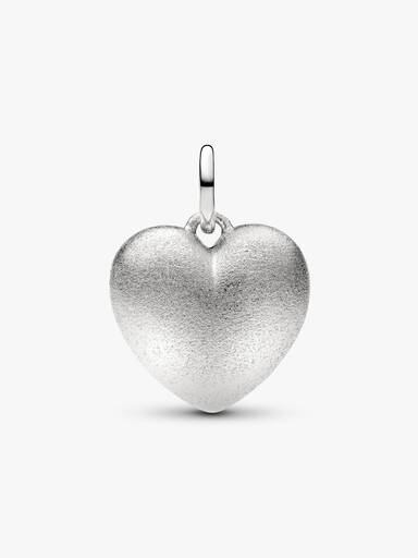Matt szív függő charm, Platina bevonat