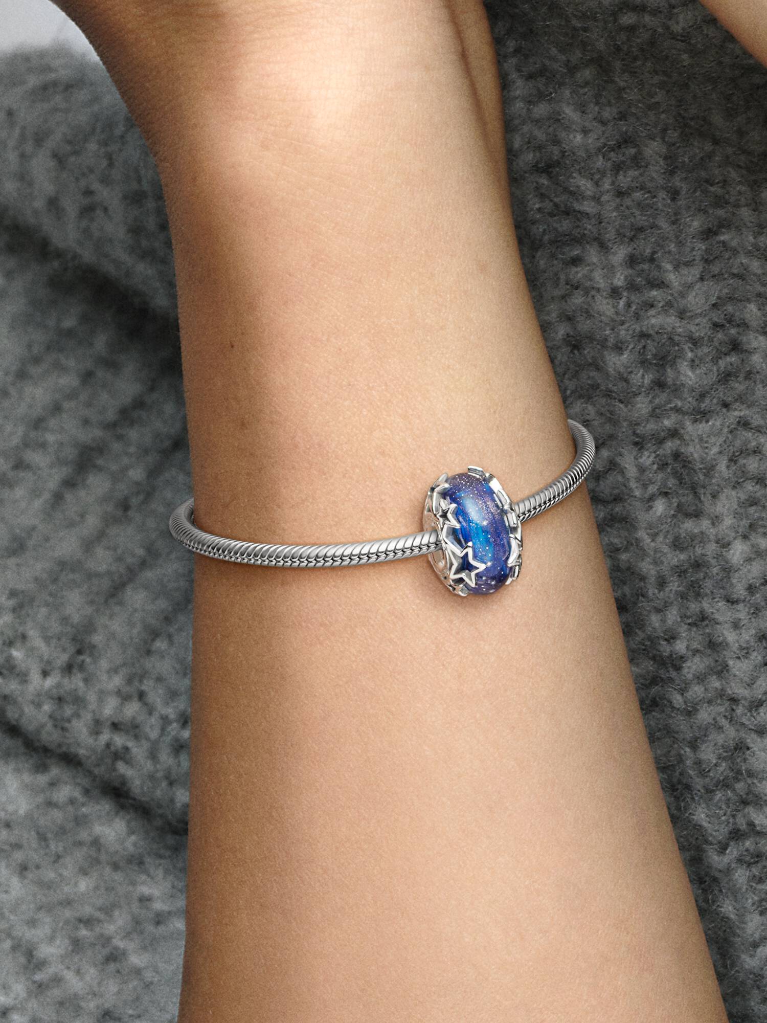 Galaxis és csillagok muranói üveg charm