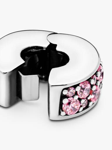 Rózsaszín pavé klip charm